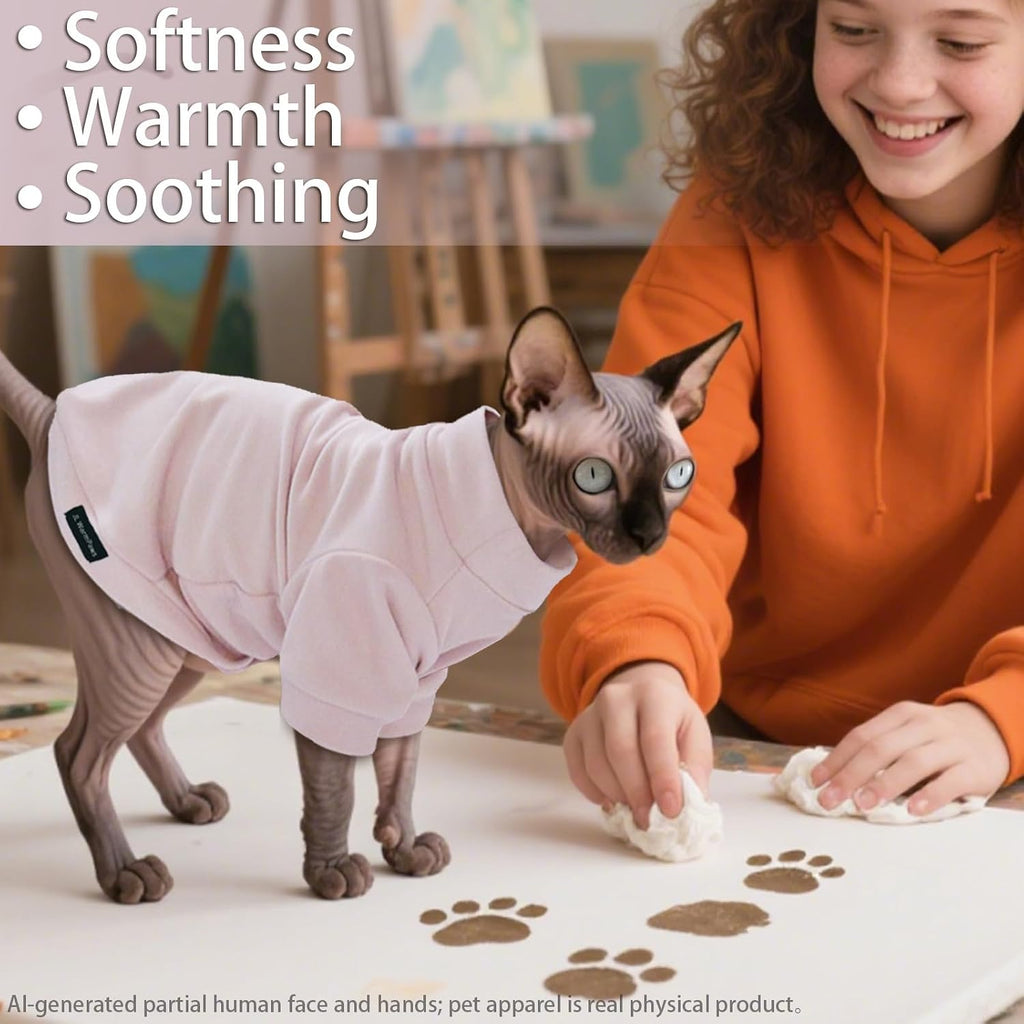 Back view of JL WarmPaws pet sweater showing belly coverage