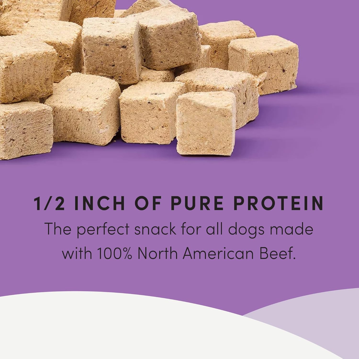 Close-up of half-inch freeze-dried beef liver cubes for training