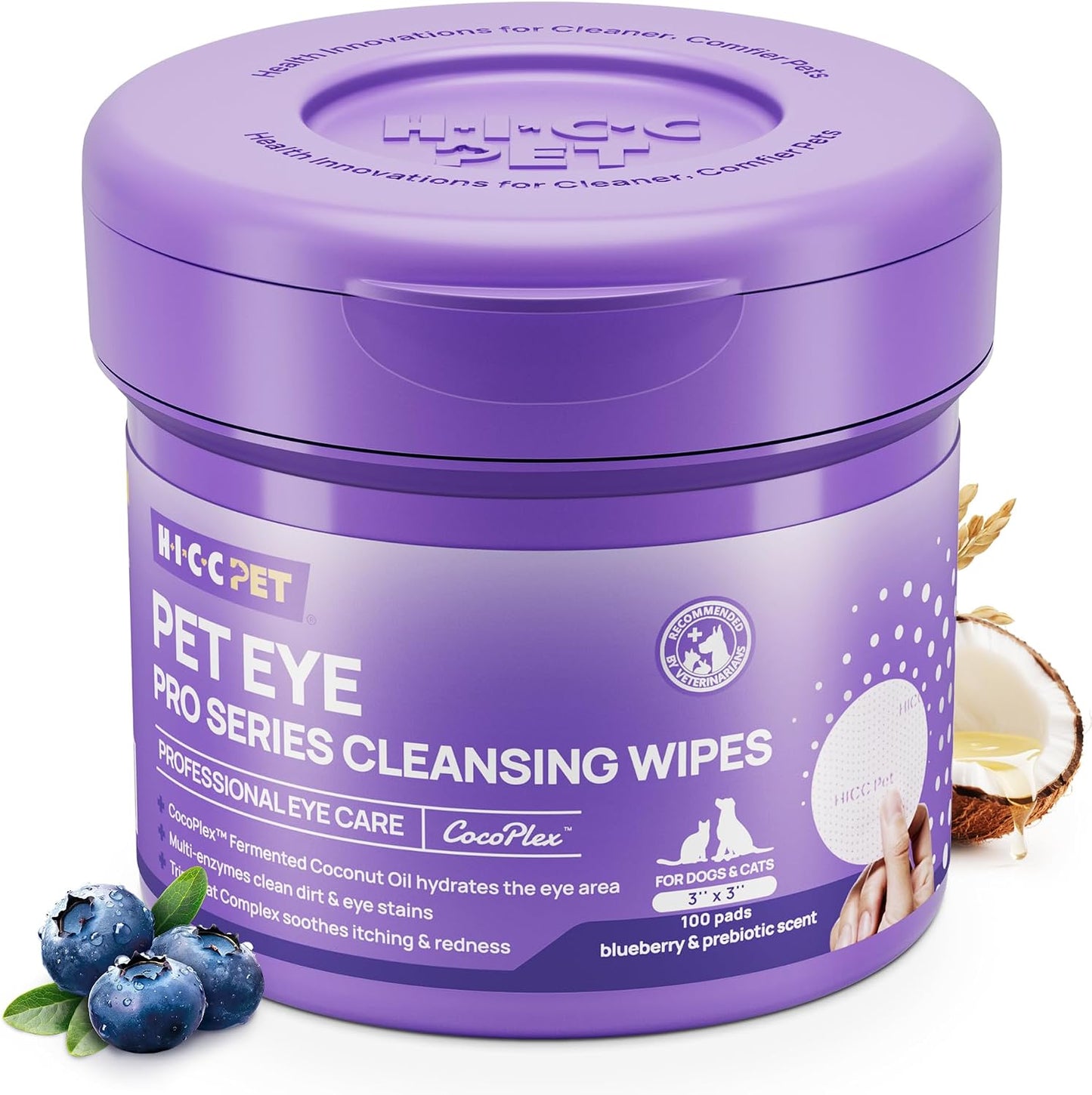 HICC PET Eyes Wipes for Dogs & Cats, Vet-Recommended Dog Eye Infection Treatment, Gently Remove Tear Stain, Debris, Discharge - Hypoallergenic Pet Eye Wash Cleaner for Eyes, Wrinkle, Face - 100pcs - Image 10