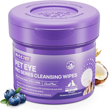 HICC PET Eyes Wipes for Dogs & Cats, Vet-Recommended Dog Eye Infection Treatment, Gently Remove Tear Stain, Debris, Discharge - Hypoallergenic Pet Eye Wash Cleaner for Eyes, Wrinkle, Face - 100pcs - Image 10