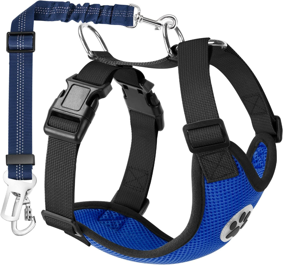 Lukovee Dog Car Harness Seat Belt, Adjustable Mesh Breathable Vest with Elastic Bungee Tether, Soft Padded 2-in-1 Safety Car Harness Seatbelt for Small Medium Large Dogs (Purple,M) - Image 9