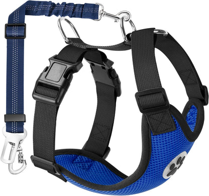 Lukovee Dog Car Harness Seat Belt, Adjustable Mesh Breathable Vest with Elastic Bungee Tether, Soft Padded 2-in-1 Safety Car Harness Seatbelt for Small Medium Large Dogs (Purple,M) - Image 9