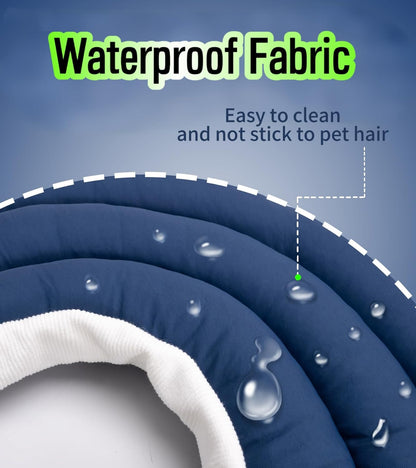 Plush pet elizabethan e-collar showing the comfortable microfiber cotton filling