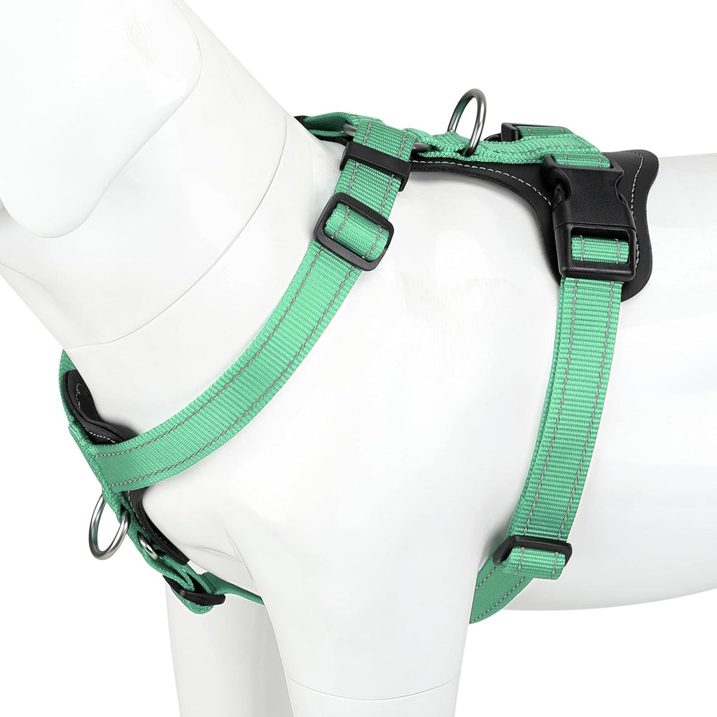 Plutus Pet Adjustable No Pull Dog Harness with Leather Accents, Heavy Duty Reflective Nylon Vest for Training, Hiking, Easy Walk Harness for Small, Medium, Large Dogs (Purple, L) - Image 14