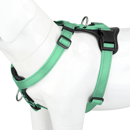 Plutus Pet Adjustable No Pull Dog Harness with Leather Accents, Heavy Duty Reflective Nylon Vest for Training, Hiking, Easy Walk Harness for Small, Medium, Large Dogs (Purple, L) - Image 14