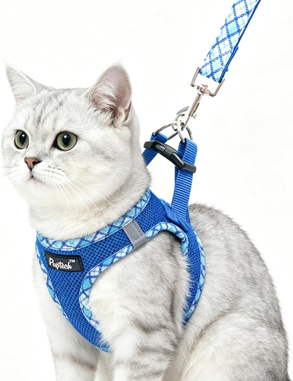 PUPTECK Cat Harness and Leash Set for Small Medium Cats, No Pull Step-in Soft Mesh Puppy Cat Vest Harnesses Reflective at Night, Green, S - Image 11