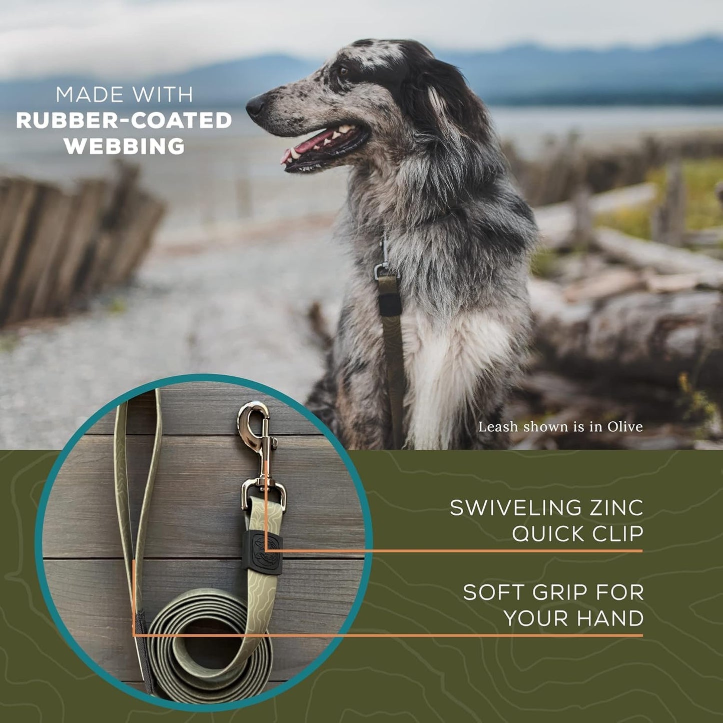 Stink proof and mud resistant six feet long premium dog walking leash