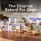Authentic Three Dog Bakery peanut butter cookie treats ingredient label.