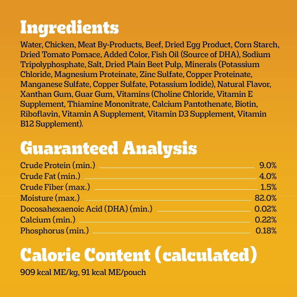Real Beef Wet Puppy Food Pouch Nutritional Information