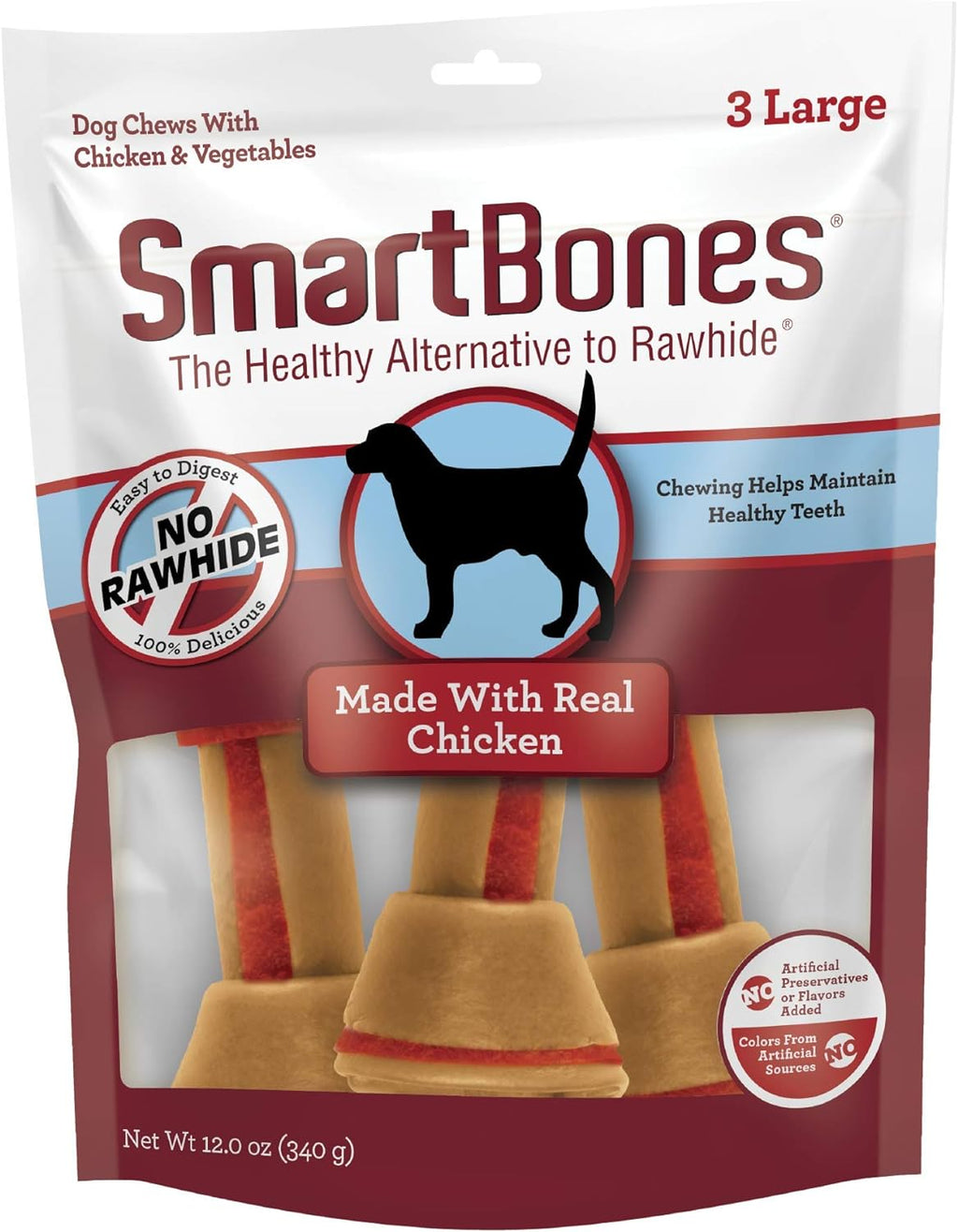 SmartBones Dog Chews, Treat Your Dog to Rawhide-Free Dog Bones, Made With Real Meat and Vegetables, 3 Large - Image 9