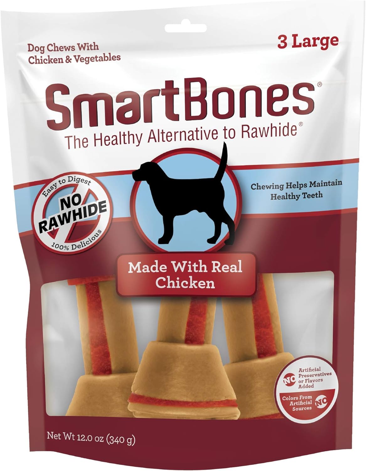 SmartBones Dog Chews, Treat Your Dog to Rawhide-Free Dog Bones, Made With Real Meat and Vegetables, 3 Large - Image 9