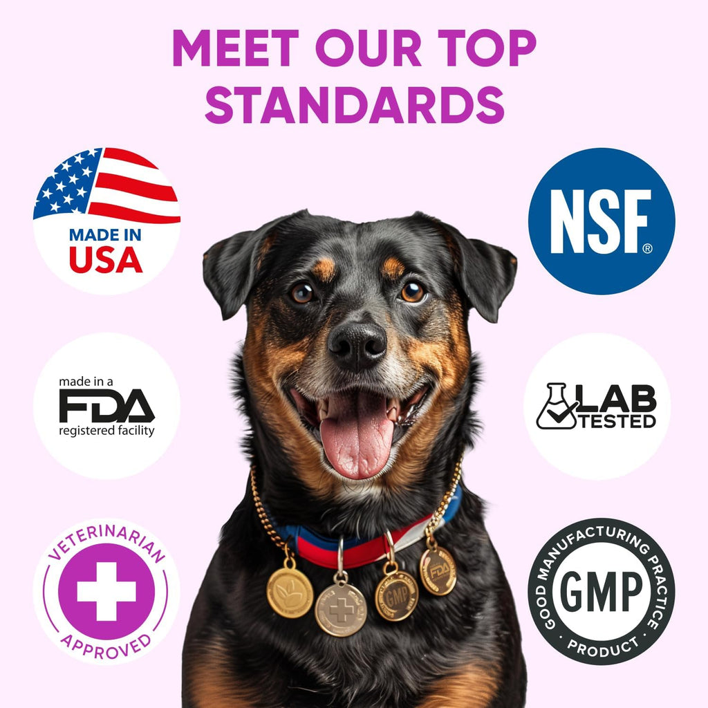 Natural skin and coat supplement to reduce shedding in dogs.