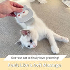 White Leo's Paw shell comb being used to remove loose cat fur.