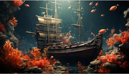 Underwater Fish Tank Background Under The Sea Cave Style Aquarium Background Ocean Floor Cave Sunlight Fish Tank Backdrop Tropical Fish Aquarium Terrarium Backgrounds Decorations 48x20in - Image 13