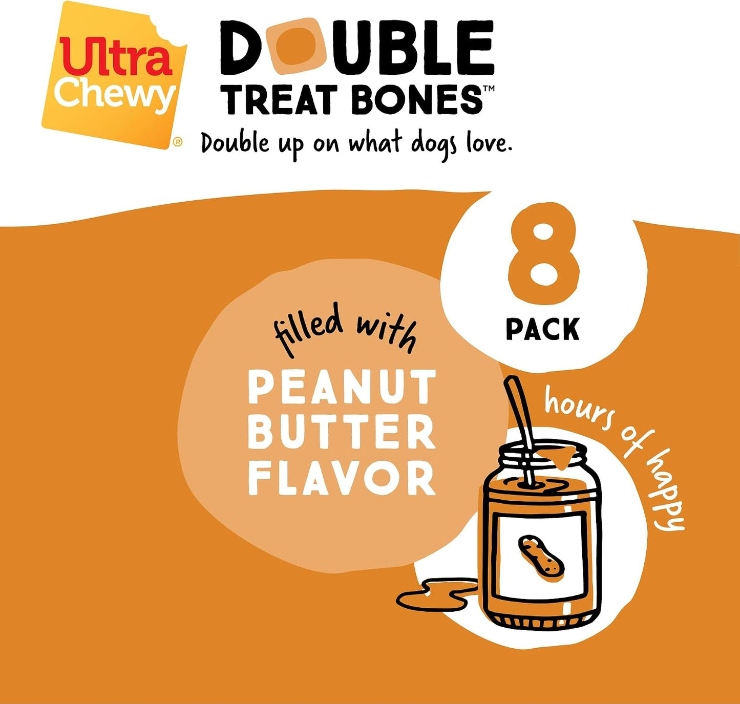 Side profile of peanut butter filled dog treat