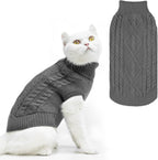 PUPTECK Winter Cat Sweater Coat - Soft Warm Cold Weather Clothes Knitwear for Kittens & Small Dogs Indoor Outdoor Wearing, Knitted Classic for Doggies Kitties Girls Boys, Black, M - Image 9
