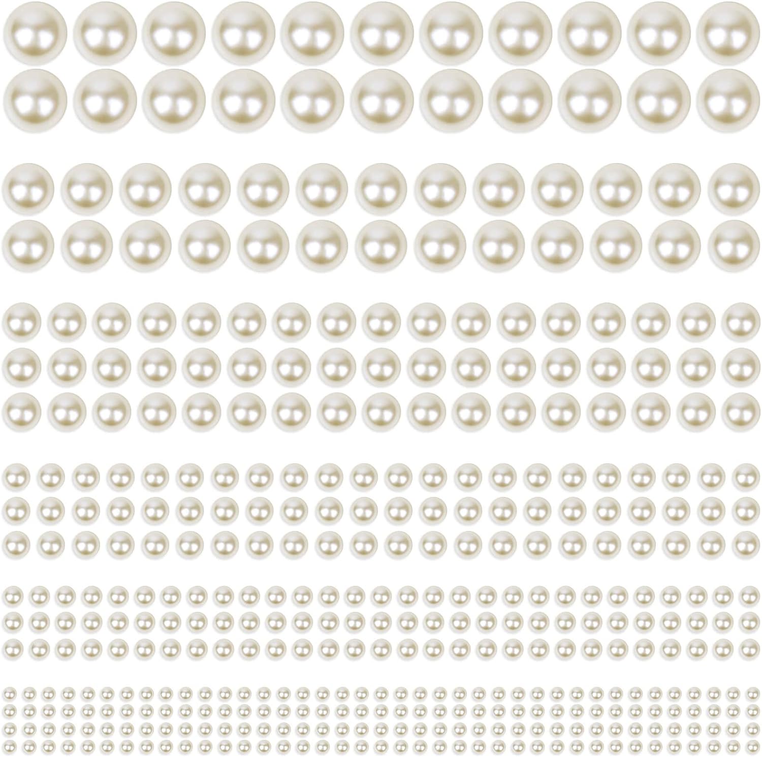 Shynek 1980 Pieces Self Adhesive Pearl Stickers front view