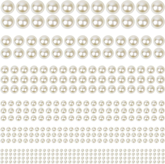 Shynek 1980 Pieces Self Adhesive Pearl Stickers front view