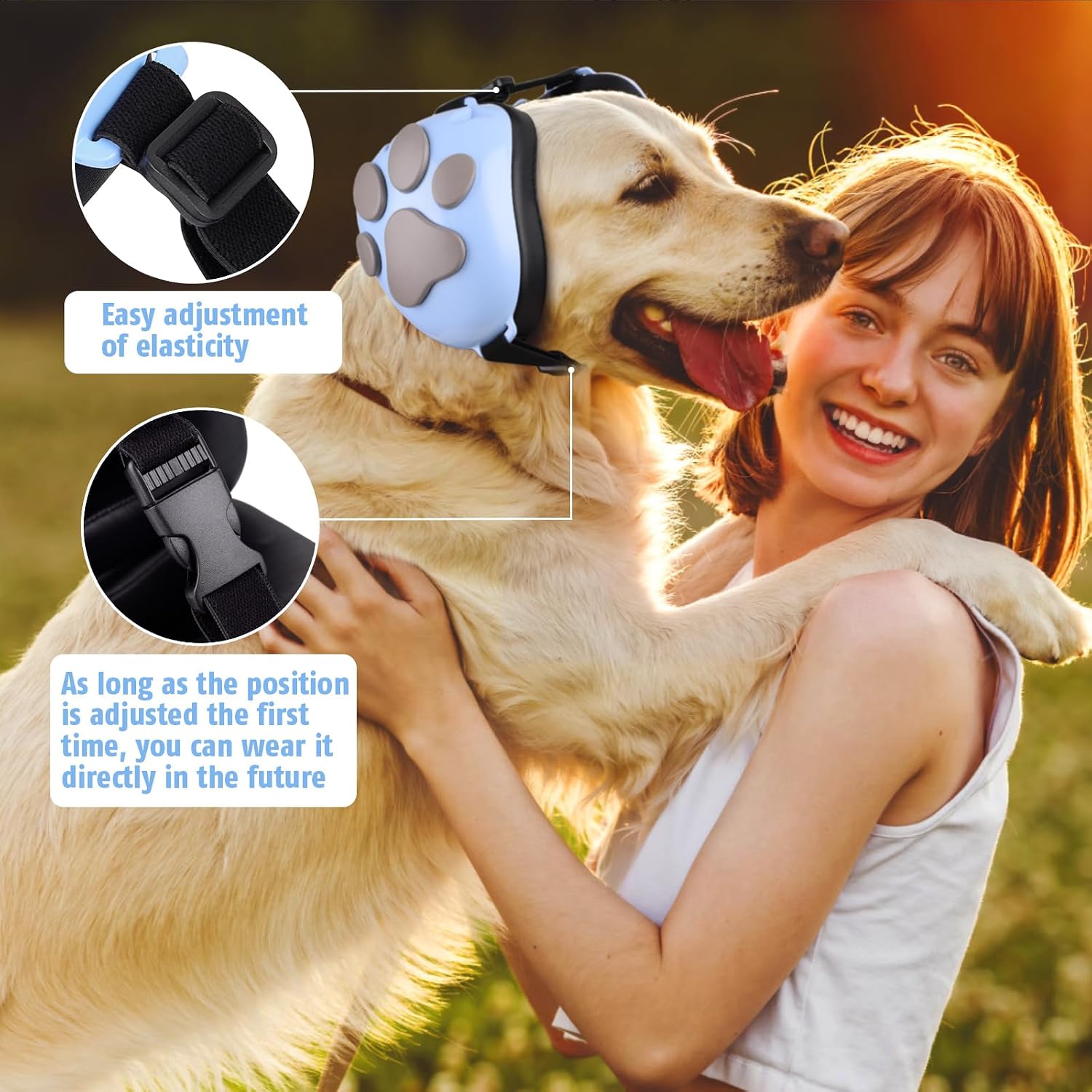 Famikako soundproof pet headphones close up view of the high density cotton ear cups.