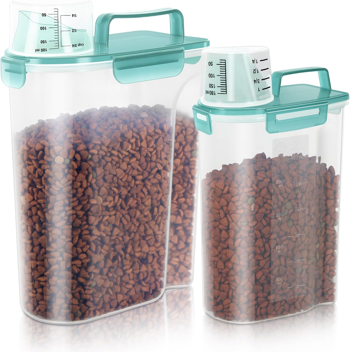 LEAWALK 5-7Lbs Dog Cat Food Storage Container with Upgraded Large Nozzle BPA-free, 4 Snap Seals Plastic Pet Food Storage Containers with Handles are Easy to Clean and Carry - Image 11