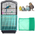 Daoeny Universal Bird Cage Cover, Adjustable Parrot Nylon Airy Soft Mesh Net, Seed Feather Catcher, Birdcage Cover Skirt Sheer Guard for Parakeet Macaw Round Square Cages (White) - Image 10