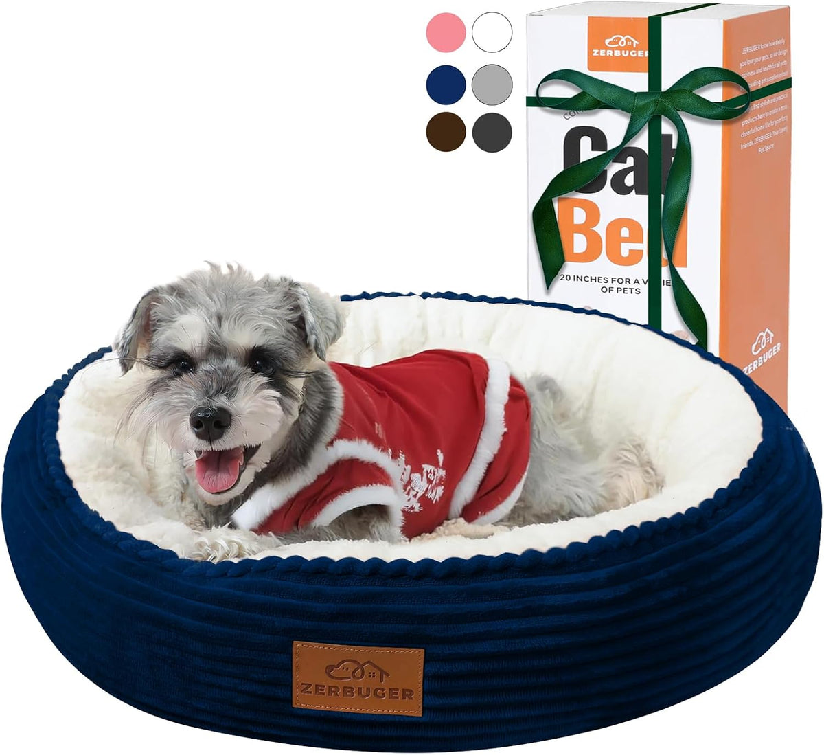 Zerbuger 20in Washable Cat Beds for Indoor Cats - Round Donut Pet Bed for Cats, Small Dogs, Puppy, Kitten - Anti-Slip Bottom, Calming Bed Gift - Pink - Image 9