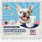 Dog Diapers Male, X-Small 50 Ct, Super Absorbent Male Dog Wraps with Wetness Indicator, Soft Pearl Weave Non-Woven Fabric, Breathable Belly Bands for Male Dogs, Fit for Chihuahua, Yorkshire - Image 10