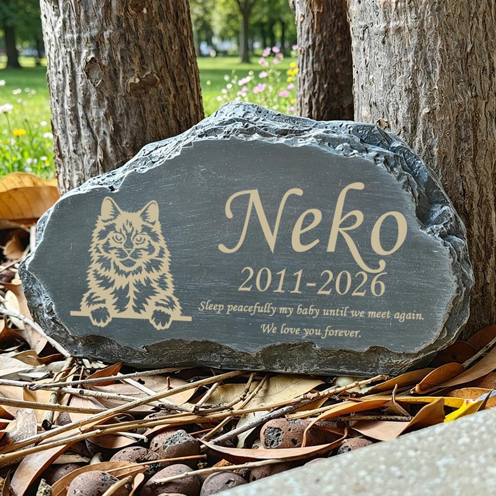 Personalized Cat Memorial Stones, Mountain Shape Garden Memorial Stone for Cat, Cat Headstone, Cat Tombstone, Pet Grave Marker for Cat, Pet Memorial Plaque Outdoor - Image 10