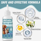 PetSilver tear stain remover before and after cleaning results on a cat