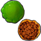 Two pack of YMETECH orange and green collapsible travel bowls flat packed for outdoor camping