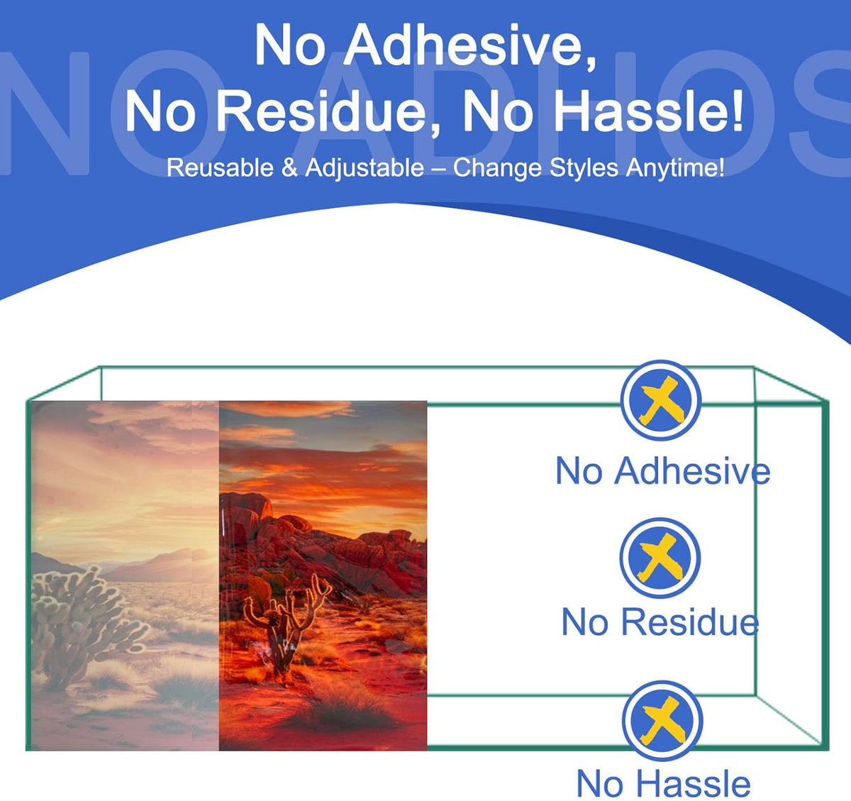 Tape free aquarium background applied to a glass bearded dragon enclosure.