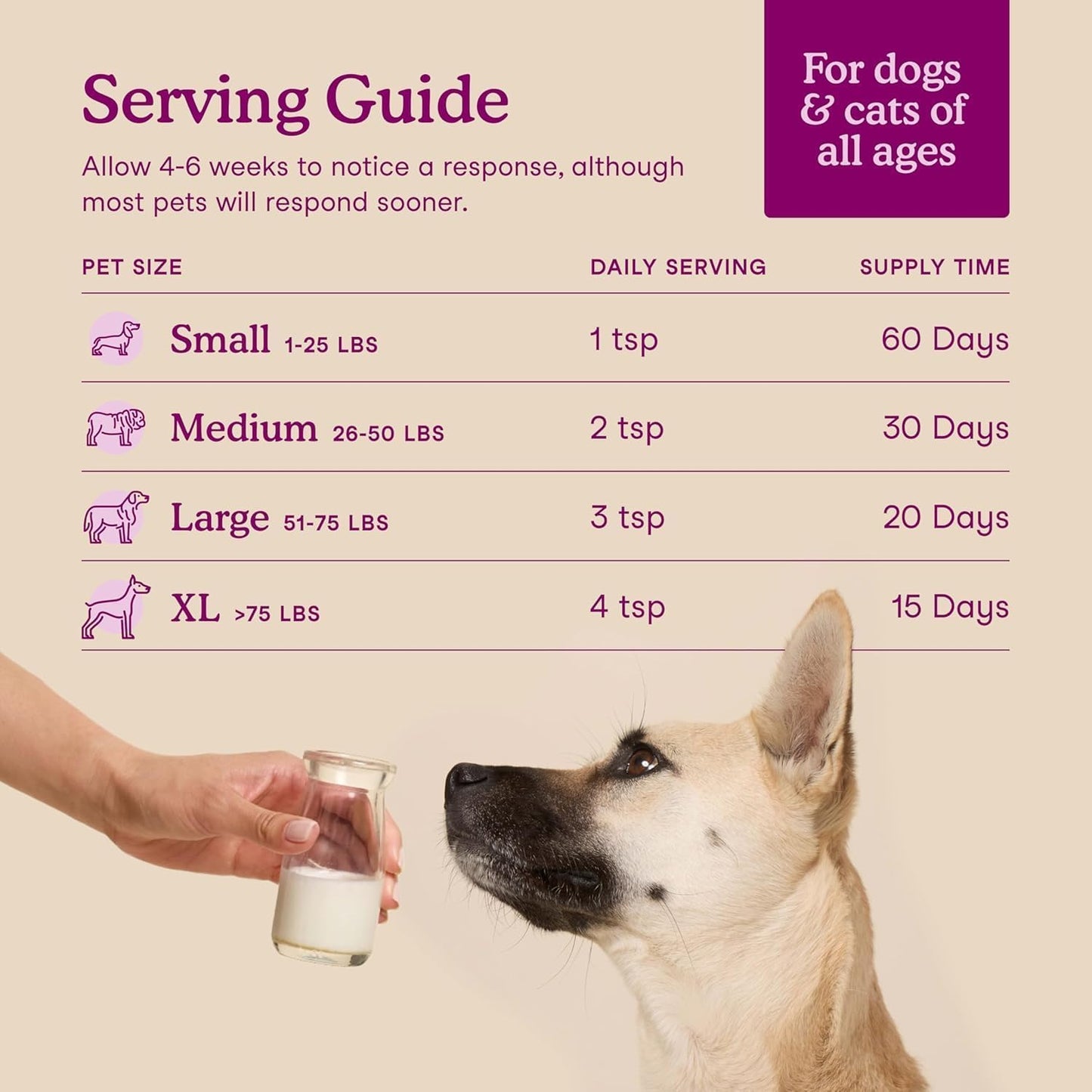 Easy-to-mix pet anxiety relief powder being scooped for meal topper preparation.