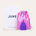 June Menstrual Cup Soft Clear Small front view authentic silicone period cup