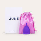 June Menstrual Cup Soft Clear Small front view authentic silicone period cup