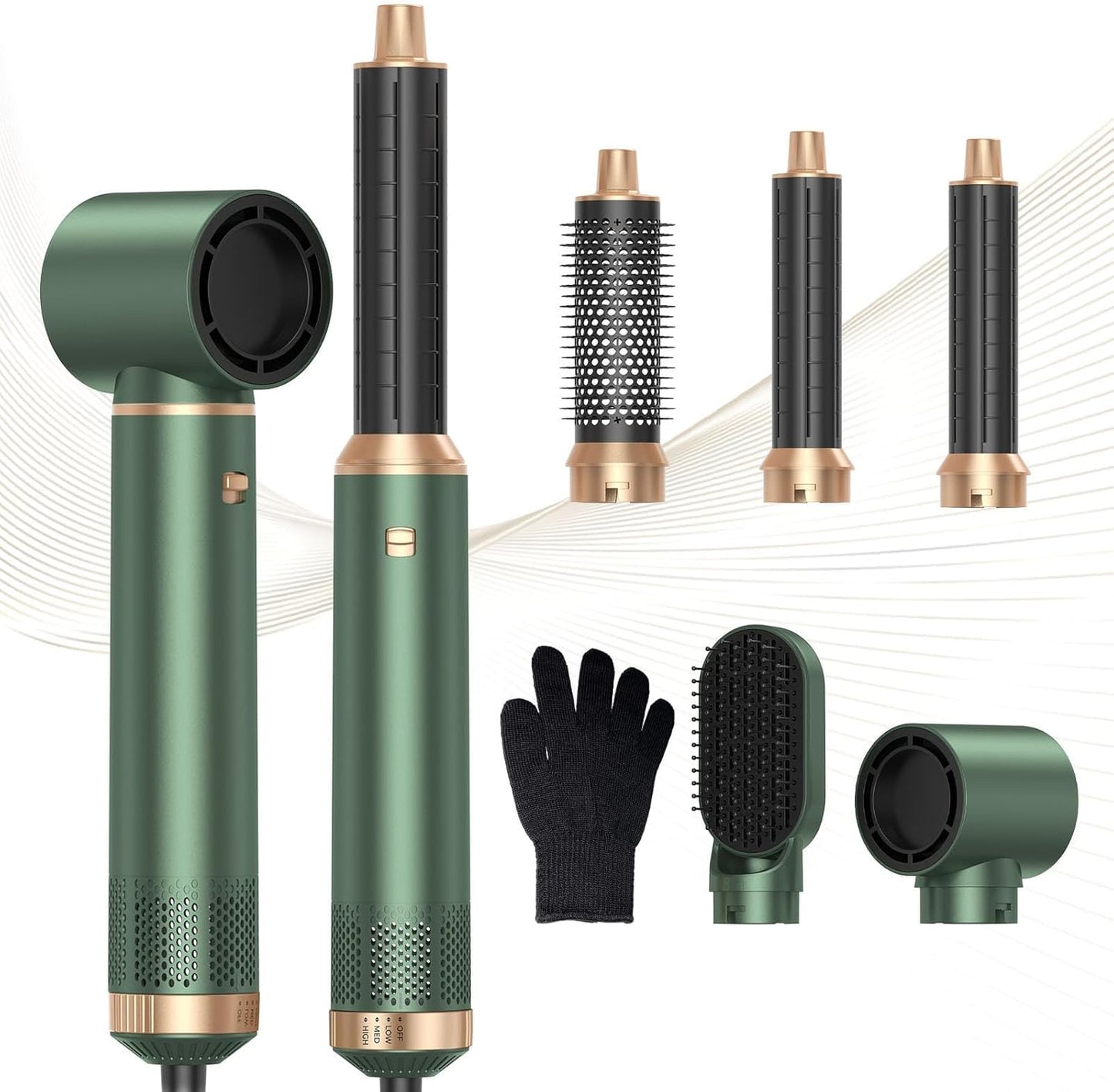 OKWRAP 5 in 1 blow dryer brush front view showing the main styling power base