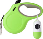 Fida Retractable Dog Leash for Small Breed up to 26 lbs, 16 ft Pet Walking Leash with Dispenser and Poop Bags, Anti-Slip Handle, Reflective Strong Nylon Tape, One-Handed Brake (S, White & Pink) - Image 13