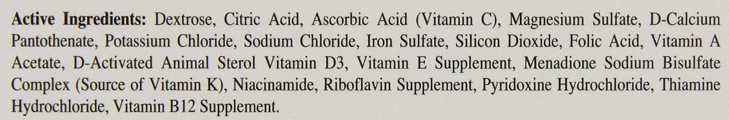 Oasis bird immune system booster tablet instructions side view