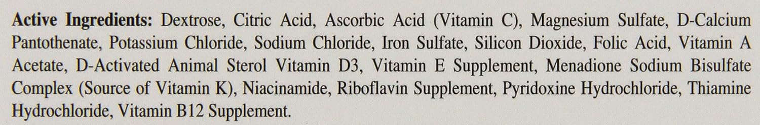 Oasis bird immune system booster tablet instructions side view