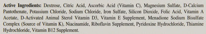 Oasis bird immune system booster tablet instructions side view