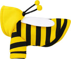 Close-up detail of the lightweight 3D wings on the back of the bee pet costume.