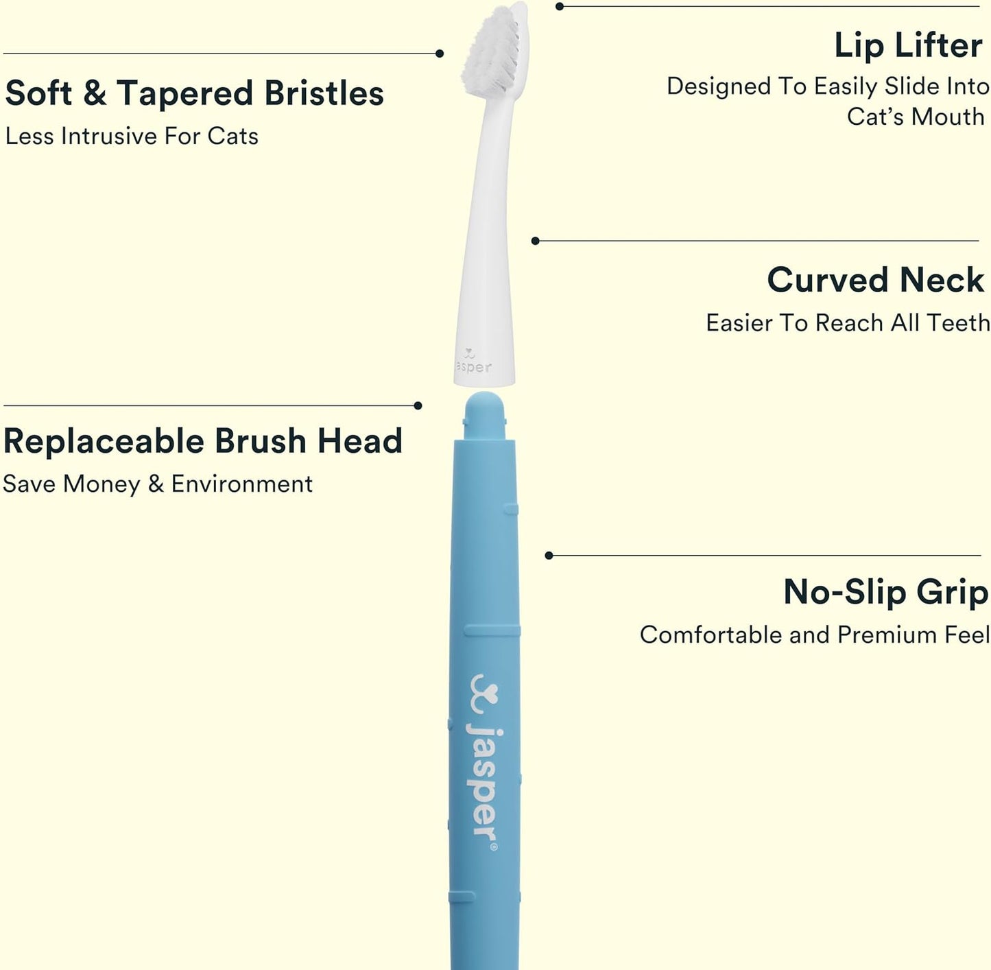 Replacing the brush head on Jasper cat toothbrush