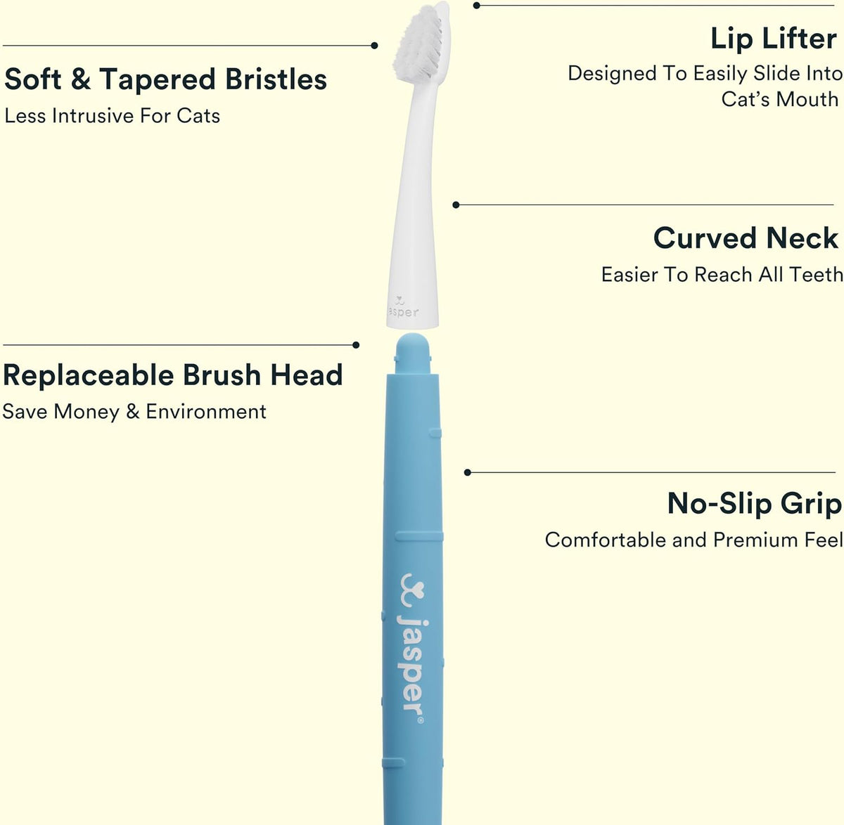 Replacing the brush head on Jasper cat toothbrush
