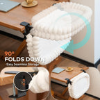 Cat desk bed showing breathable mesh side of cushion