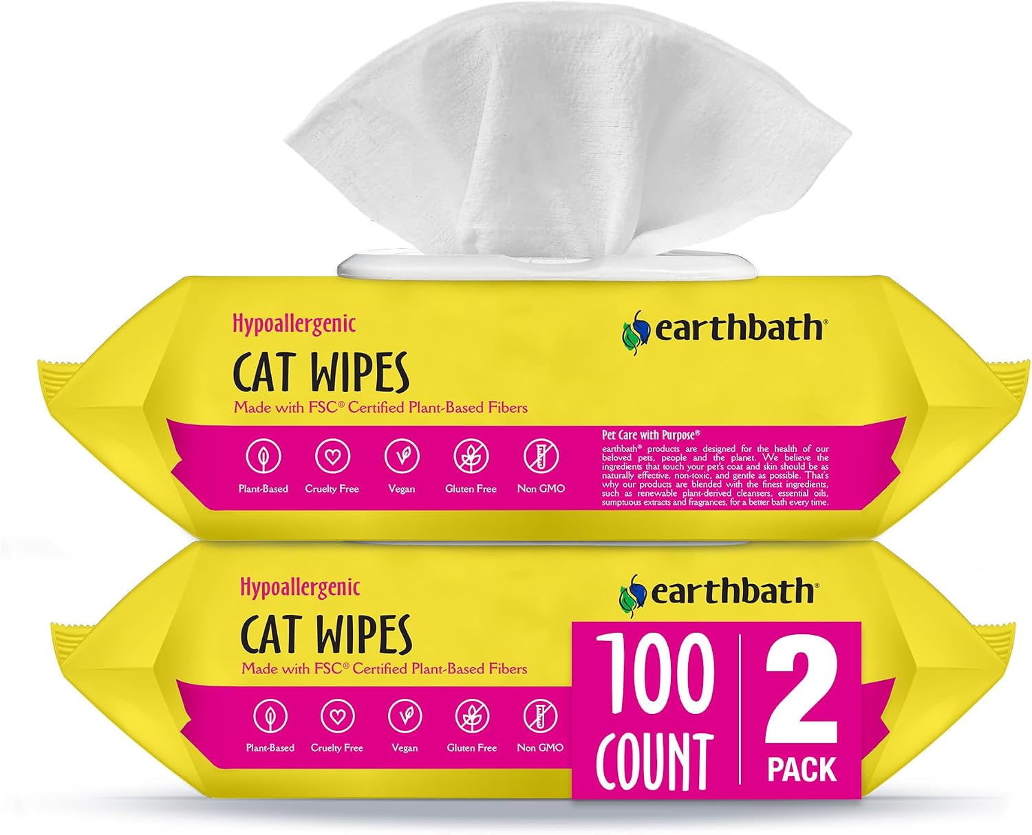 earthbath Hypo-Allergenic Grooming Wipes - Fragrance Free Aloe Vera, Vitamin E, Gentle on Sensitive Skin, Good for Dogs & Cats - Handily Clean Your Pets' Dirty Paws & Undercoat - 100 Count, Pack of 1 - Image 10