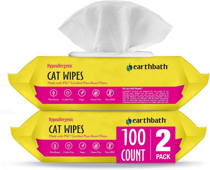 earthbath Hypo-Allergenic Grooming Wipes - Fragrance Free Aloe Vera, Vitamin E, Gentle on Sensitive Skin, Good for Dogs & Cats - Handily Clean Your Pets' Dirty Paws & Undercoat - 100 Count, Pack of 1 - Image 10
