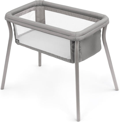 Chicco LullaGo Anywhere SE Portable Bassinet front view setup in Clay Grey color.