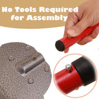 Heavy duty stainless steel dog poop scooper disassembled components.