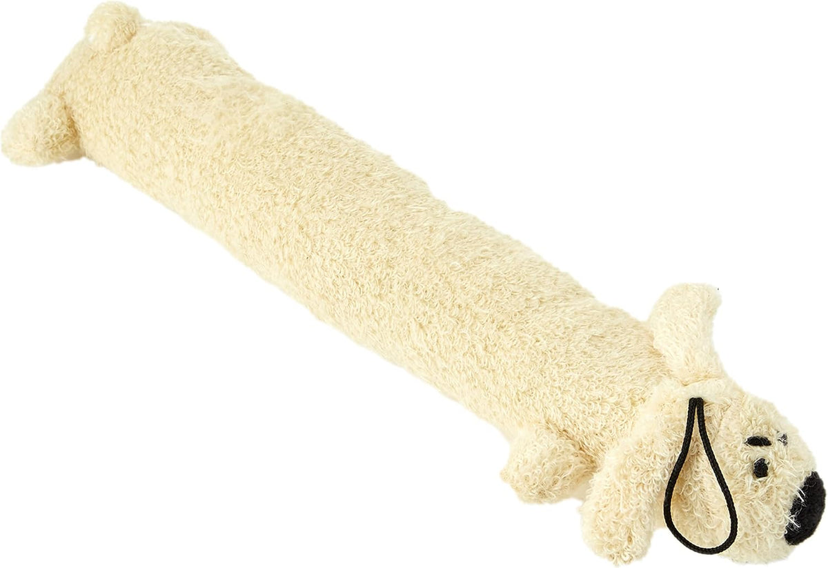 Multipet 12-inch Loofa Dog toy featuring the playful smiling character face design.