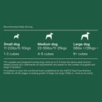 Serving suggestion for Huntaway raw frozen dog food