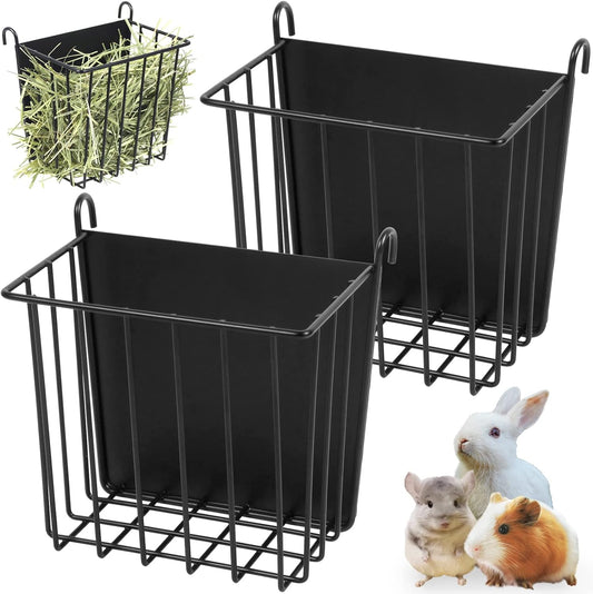 2PCS Rabbit Hay Feeder Guinea Pig Hay Feeder with Heavy-Duty Metal Frame Rabbit Hay Holder for Cage - Bunny Hay Feeder,for Rabbits Guinea Pigs Bunny Chinchillas - Image 1